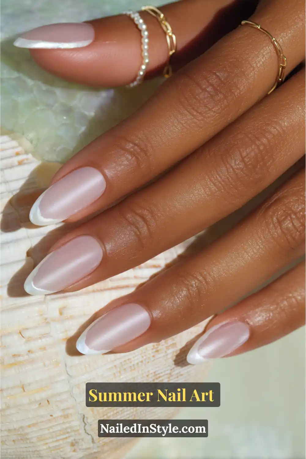 Gorgeous Summer Nail Art Ideas You’ll See Everywhere 21 Sophisticated summer nail art with a milky pink base and delicate pearl white micro-French tips.