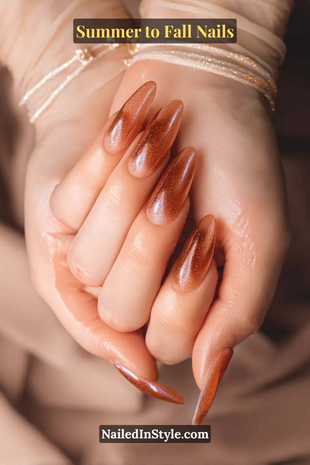 fall oval nails in cashmere taupe with subtle knit texture accents