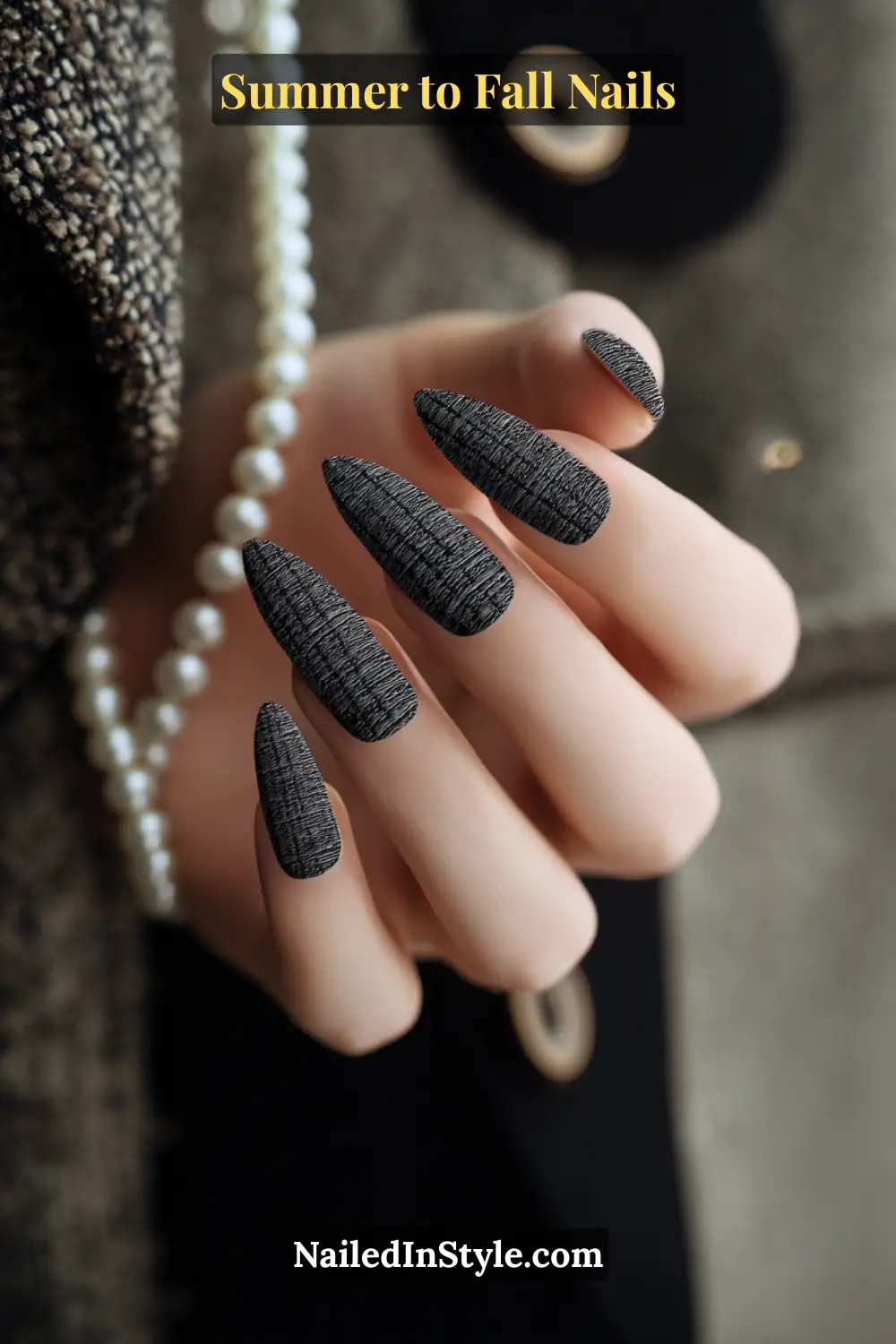 fall round nails with burnt sienna micro-french tips